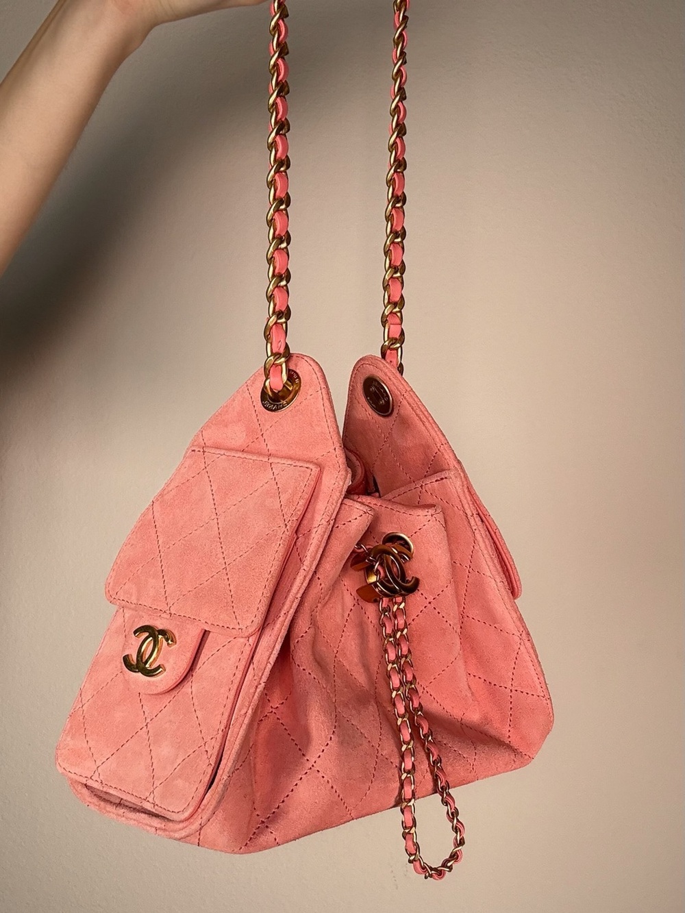 Chanel 25 mini pink suede - Picture 2 of 6